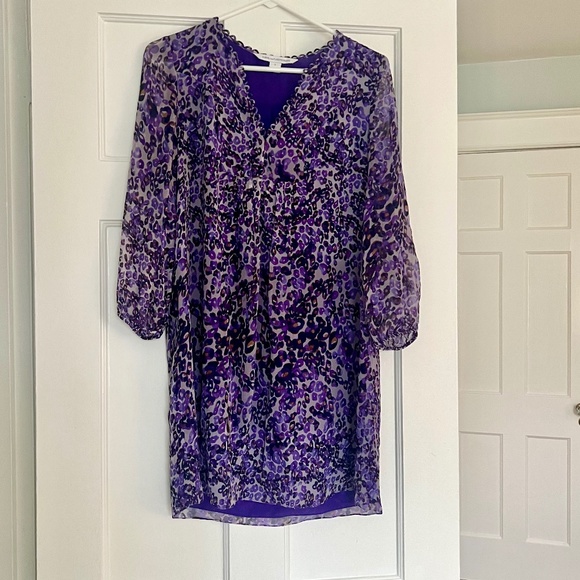DVF purple silk mini dress - Picture 1 of 2
